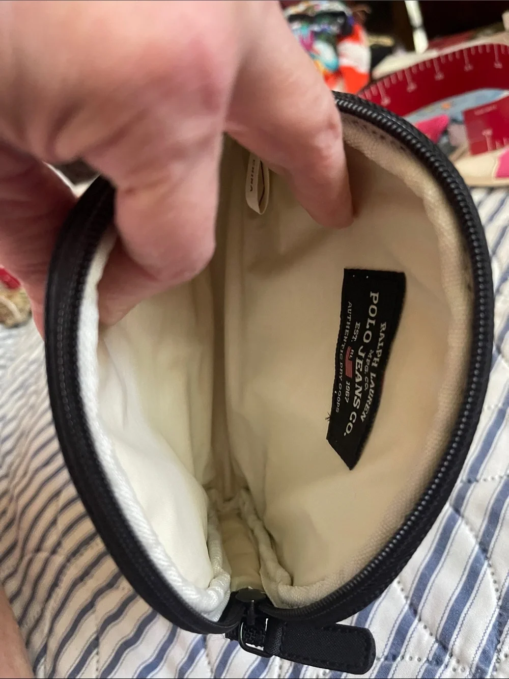 Polo by Ralph Lauren Vintage Black Polo Jeans Co. Make up or toiletry bag